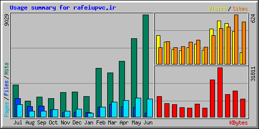 Usage summary for rafeiupvc.ir